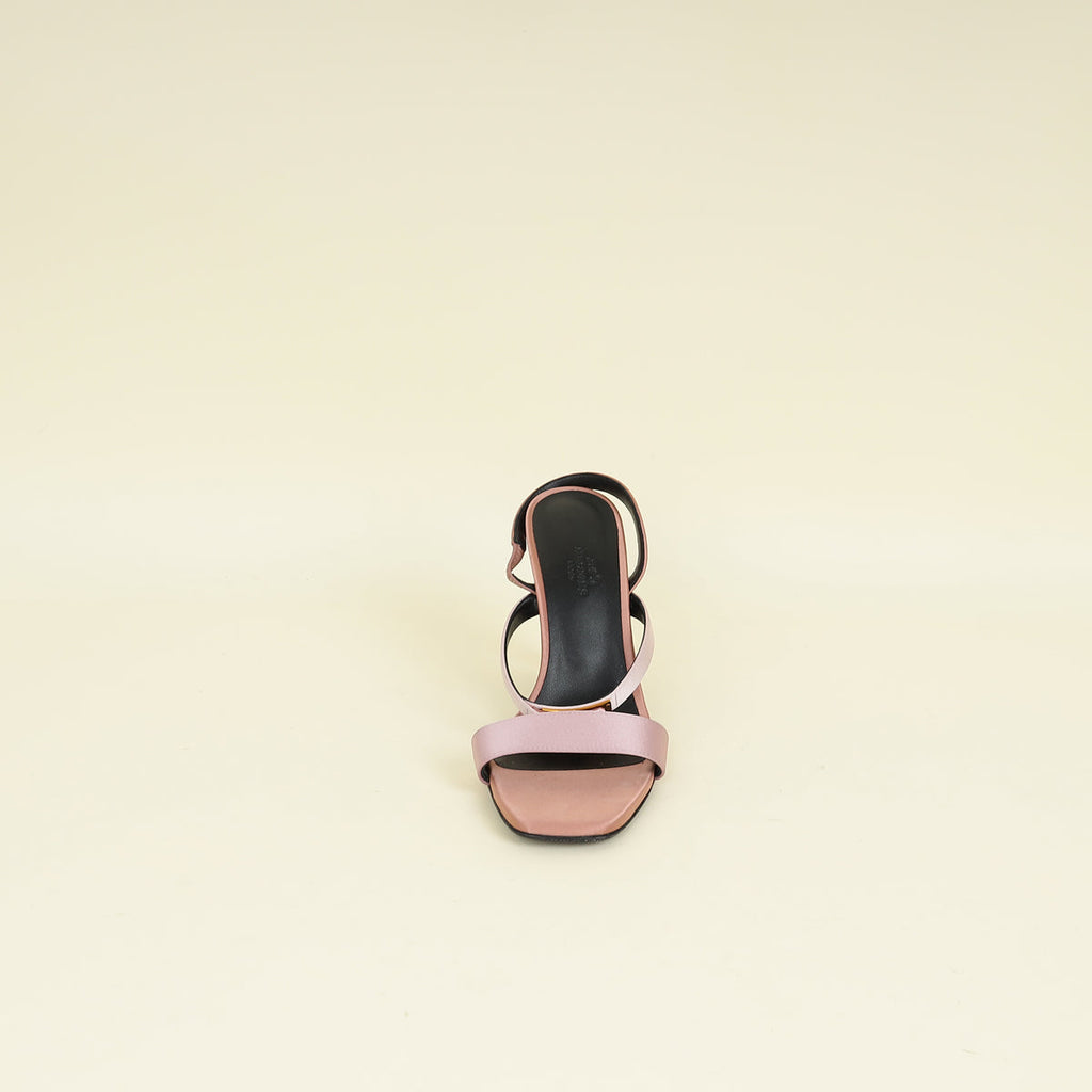 Hermes Bicolor Glamour 95 Satin Sandal 37.5