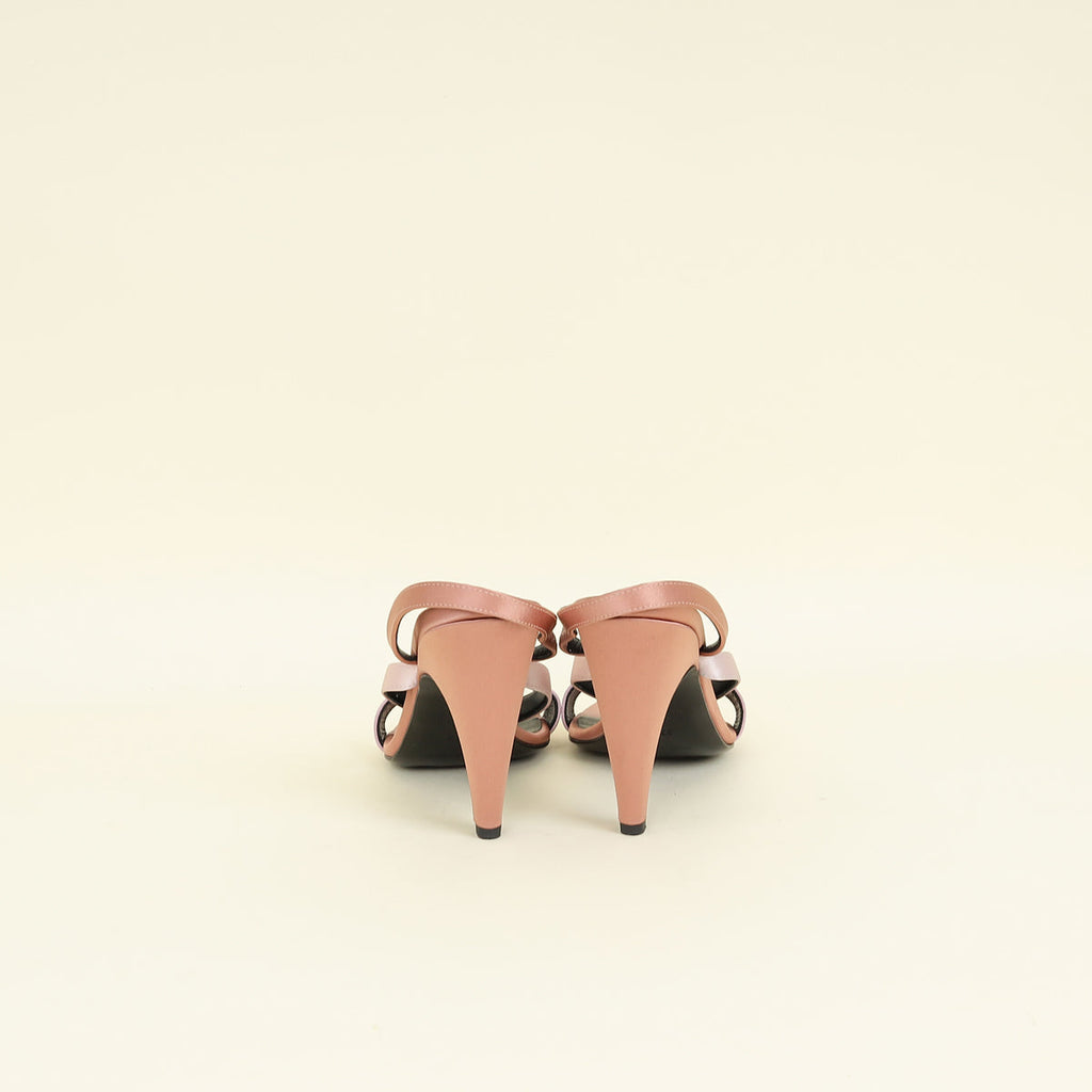 Hermes Bicolor Glamour 95 Satin Sandal 37.5
