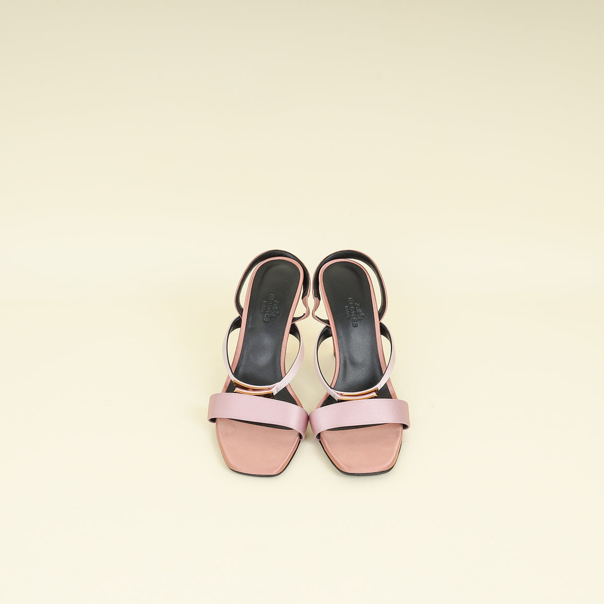 Hermes Bicolor Glamour 95 Satin Sandal 37.5
