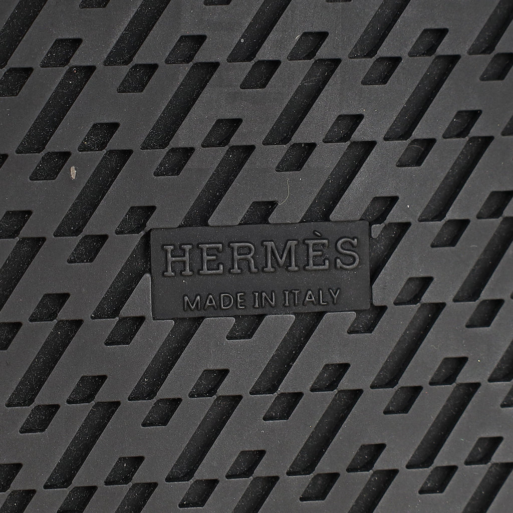 Hermes Noir w/ Shearling Chypre Sandals 37.5