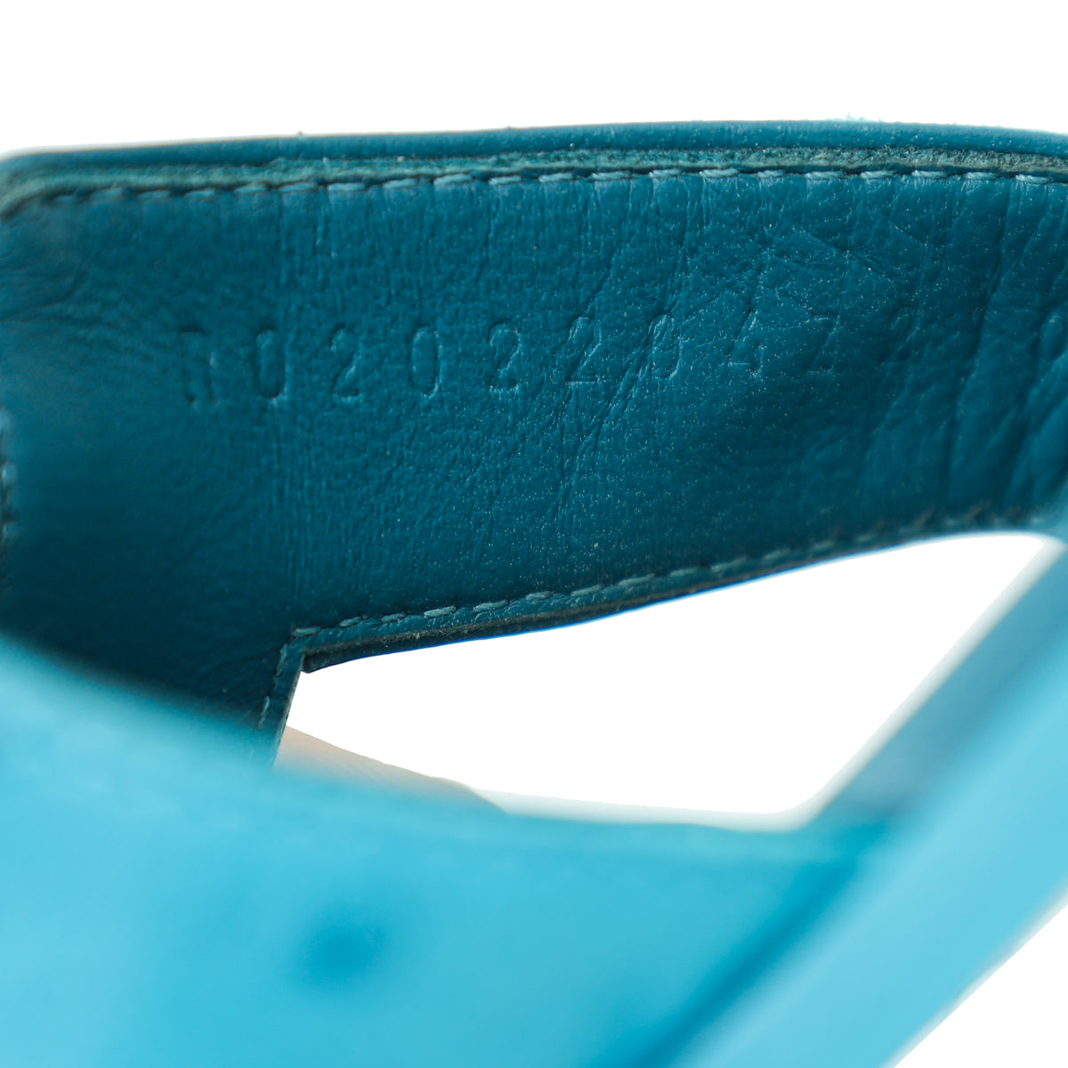 Hermes Bleu Vif Ostrich Oran Sandal 37.5