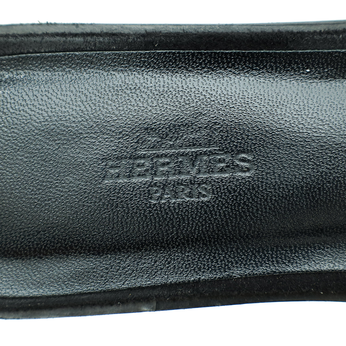 Hermes Noir Oran Suede Goatskin Crystal Sandal 37.5