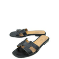 Hermes Noir Oran Sandal 37.5