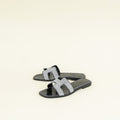 Hermes Noir Oran with Crystal Detail Sandal 37.5