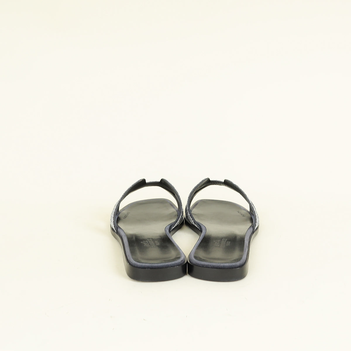 Hermes Noir Oran with Crystal Detail Sandal 37.5