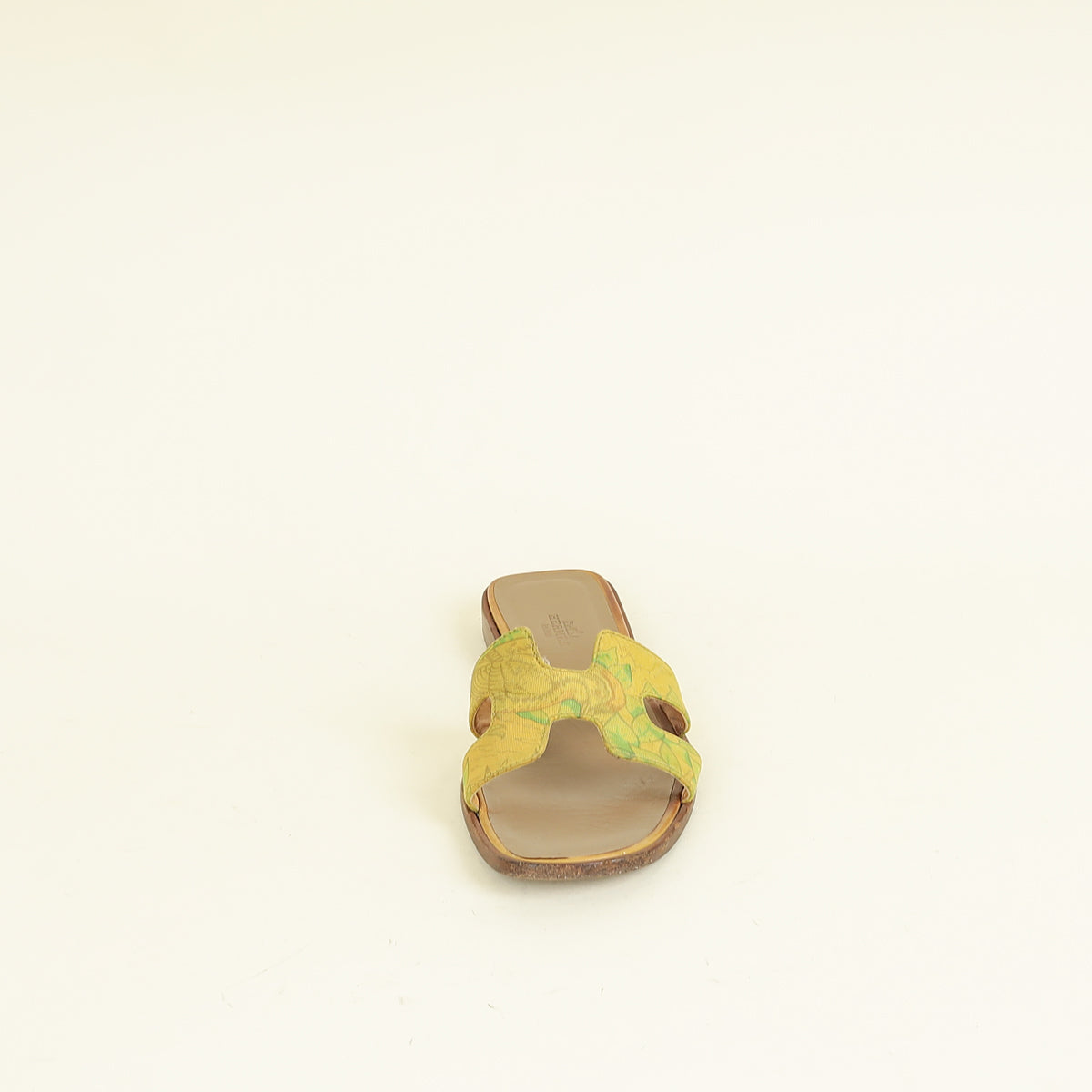 Hermes Multicolor Printed Fabric Oran Sandal 37.5