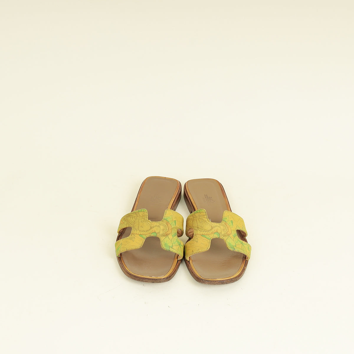 Hermes Multicolor Printed Fabric Oran Sandal 37.5