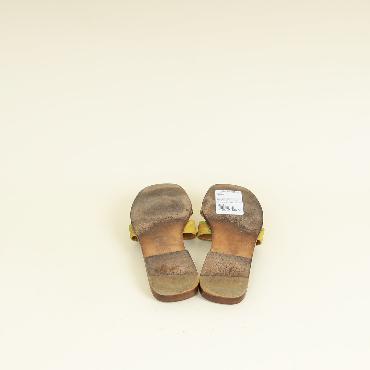 Hermes Multicolor Printed Fabric Oran Sandal 37.5