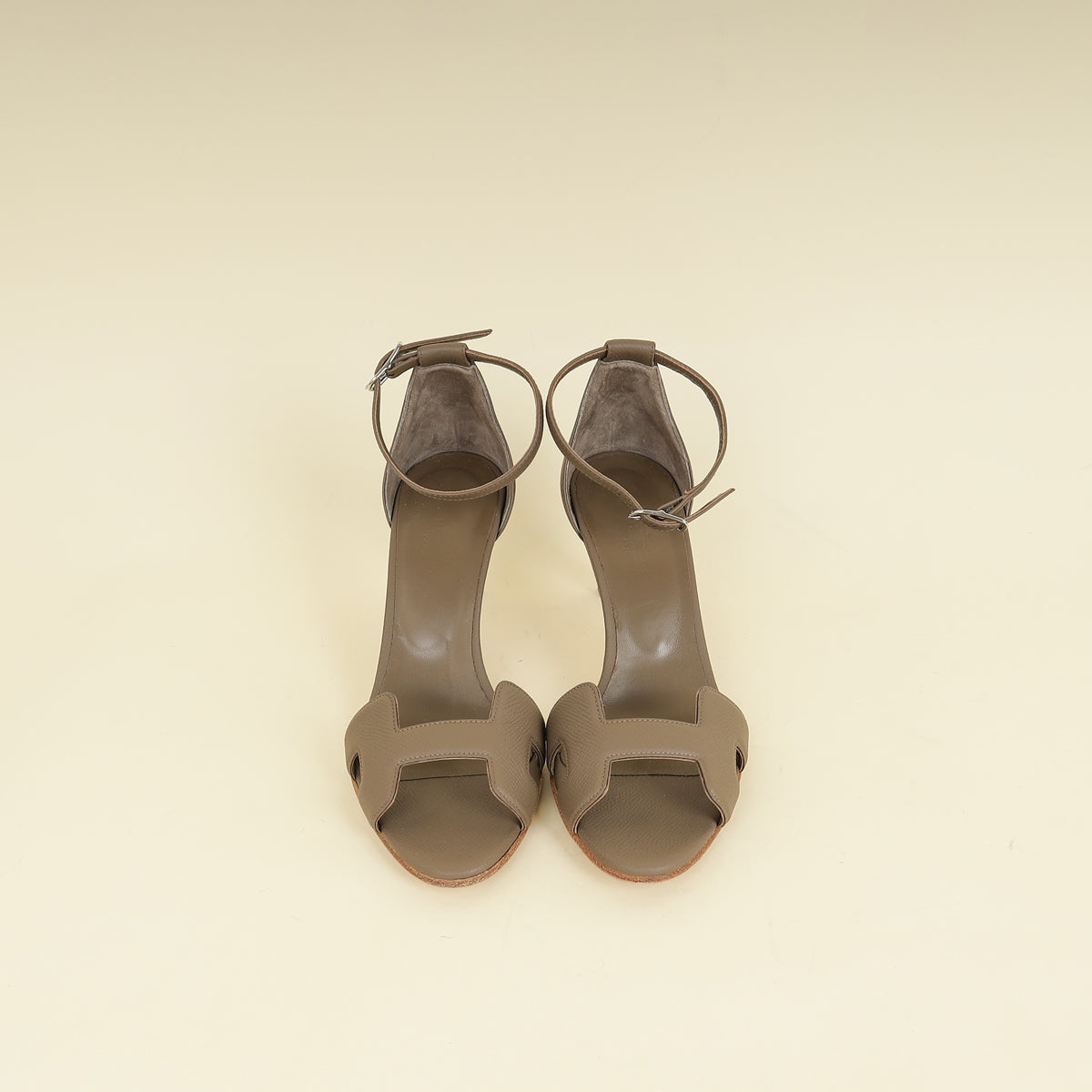 Hermes Etoupe Premiere 70 Sandals 37.5