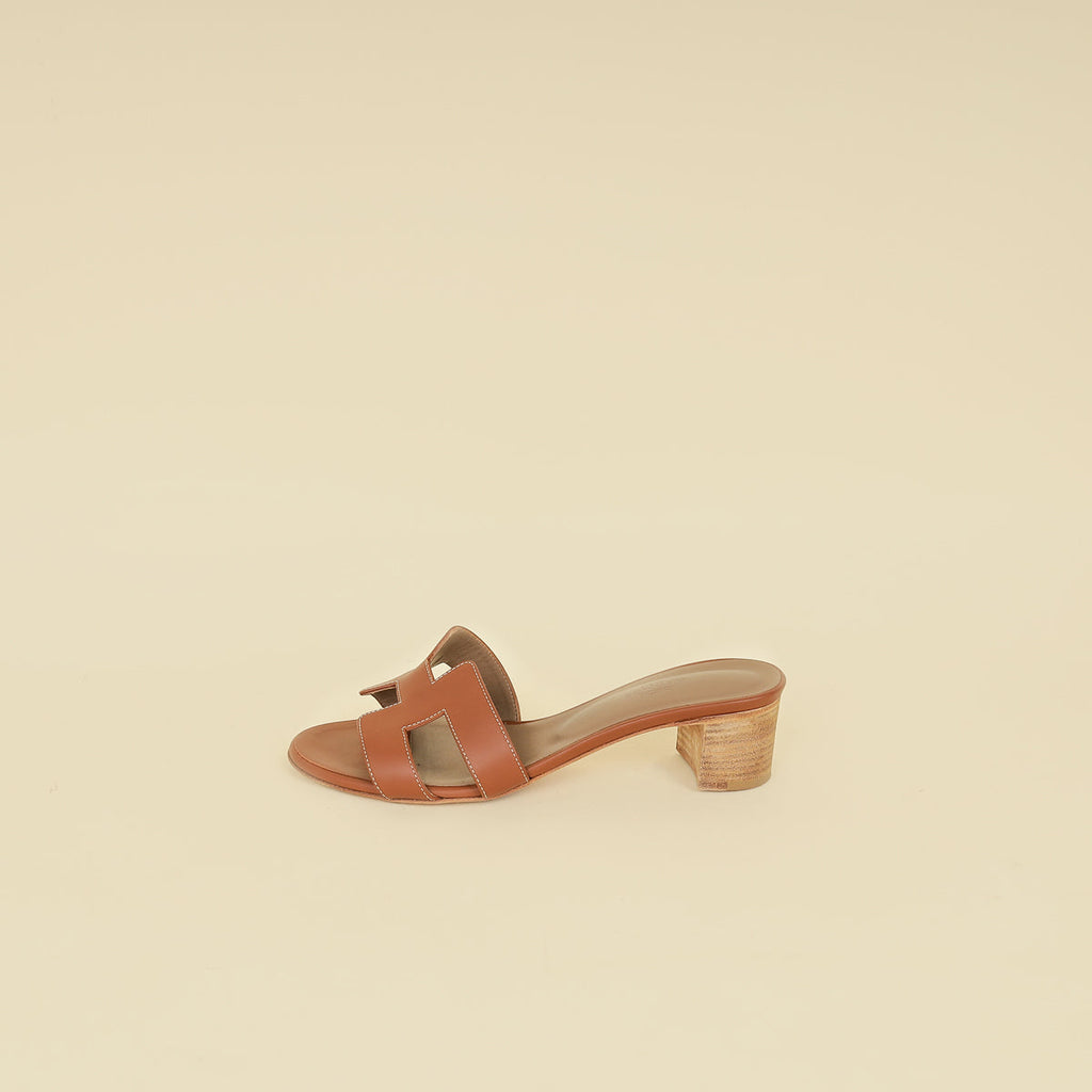 Hermes Gold Oasis Sandals 37.5