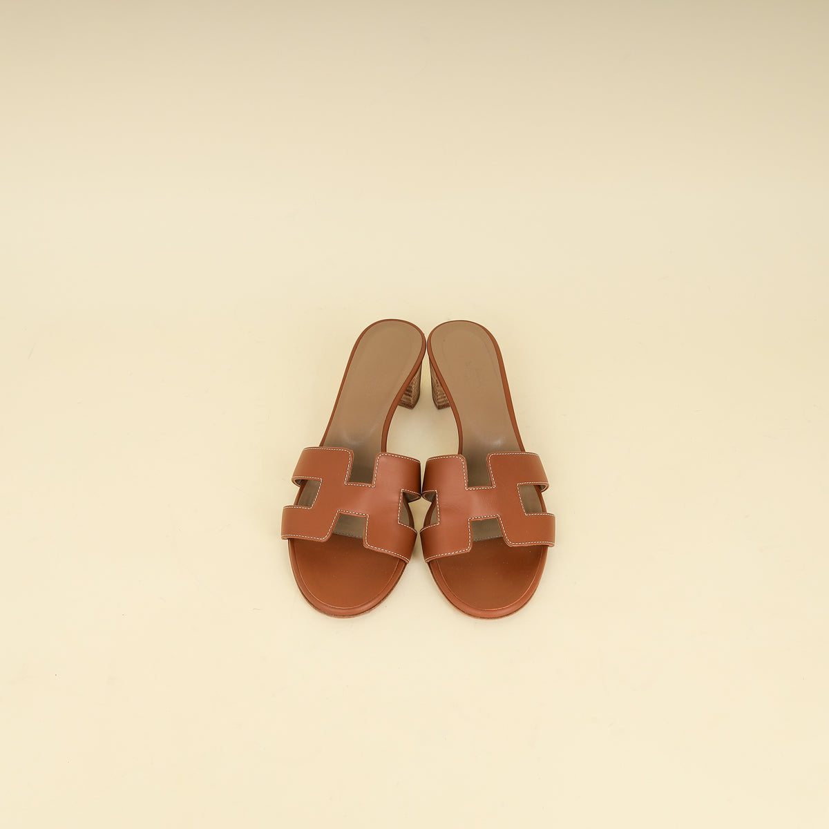 Hermes Gold Oasis Sandals 37.5