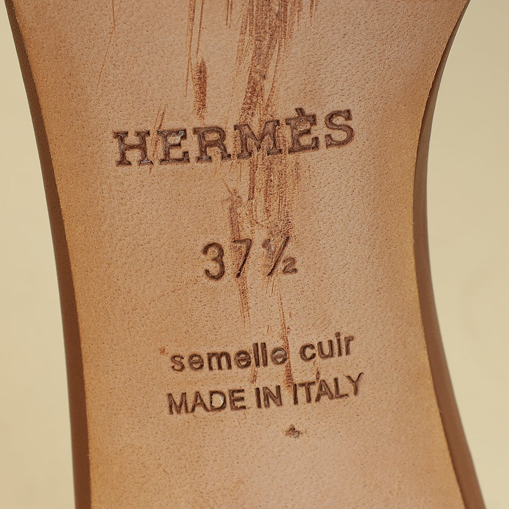 Hermes Gold Oasis Sandals 37.5