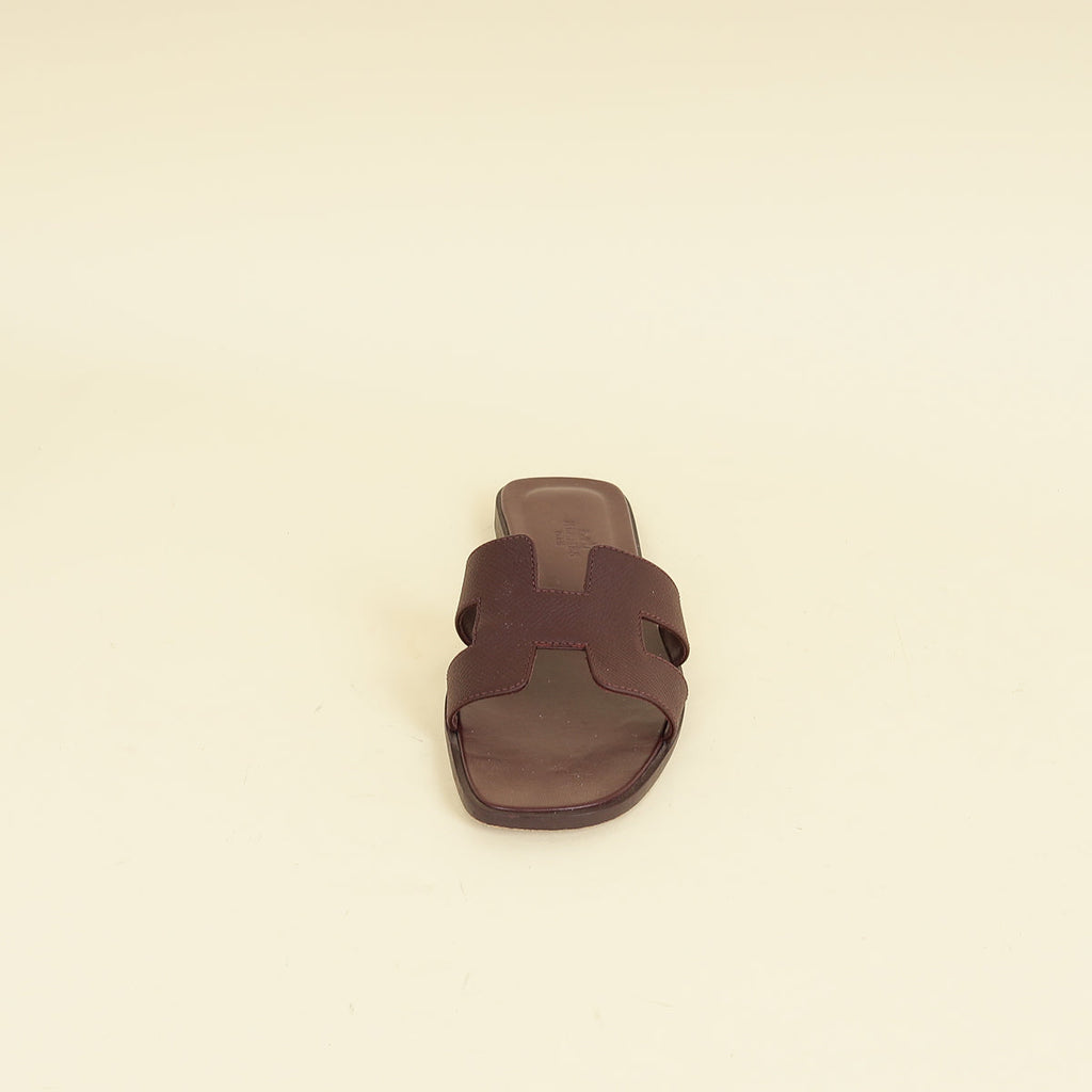 Hermes Rouge H Oran Sandal 37