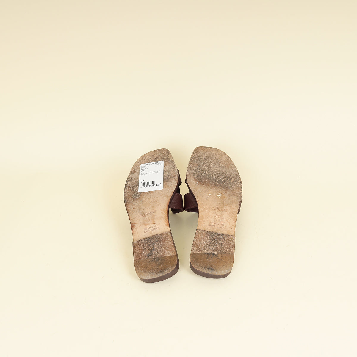 Hermes Rouge H Oran Sandal 37