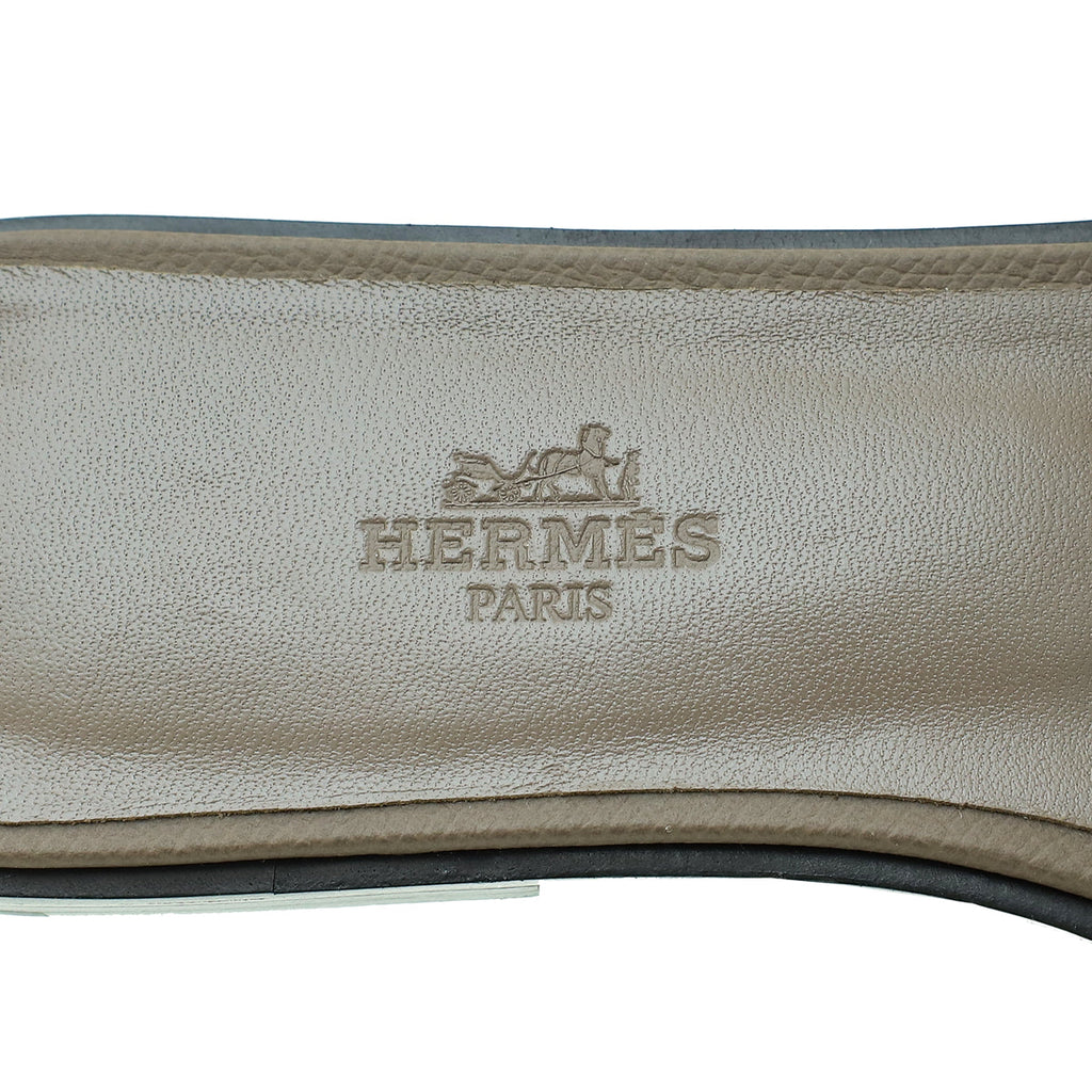 Hermes Gris Etain Oran Sandal 37