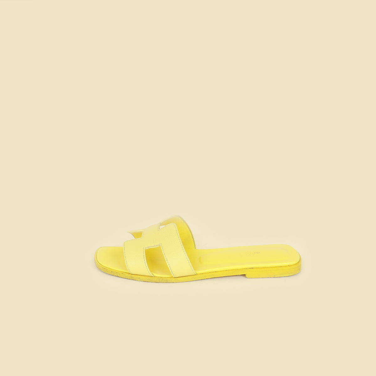 Hermes Lime Oran Sandals 37