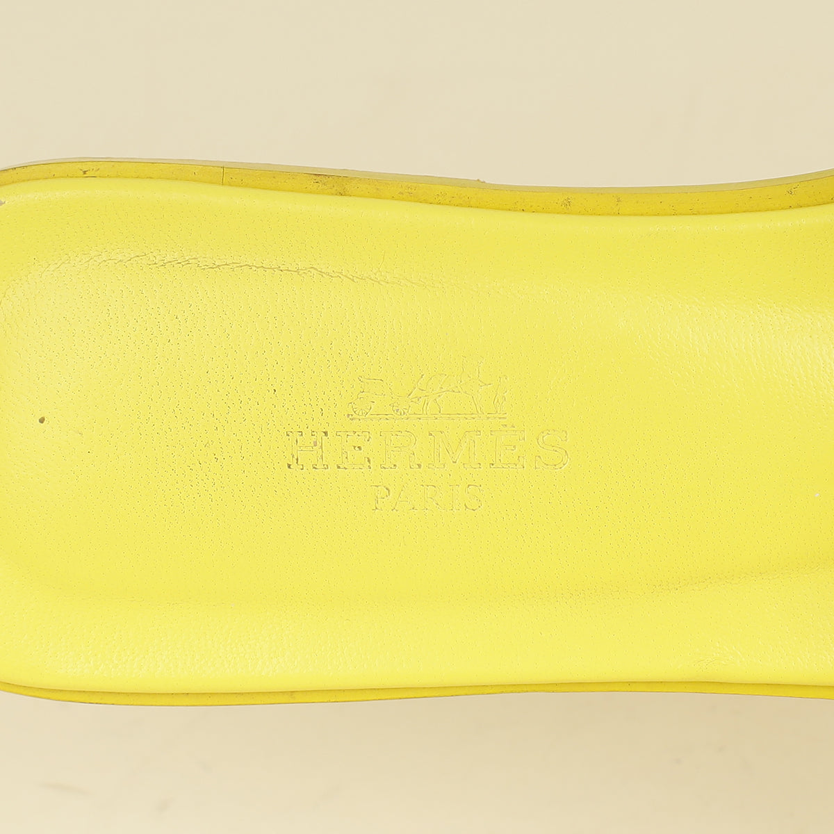 Hermes Lime Oran Sandals 37