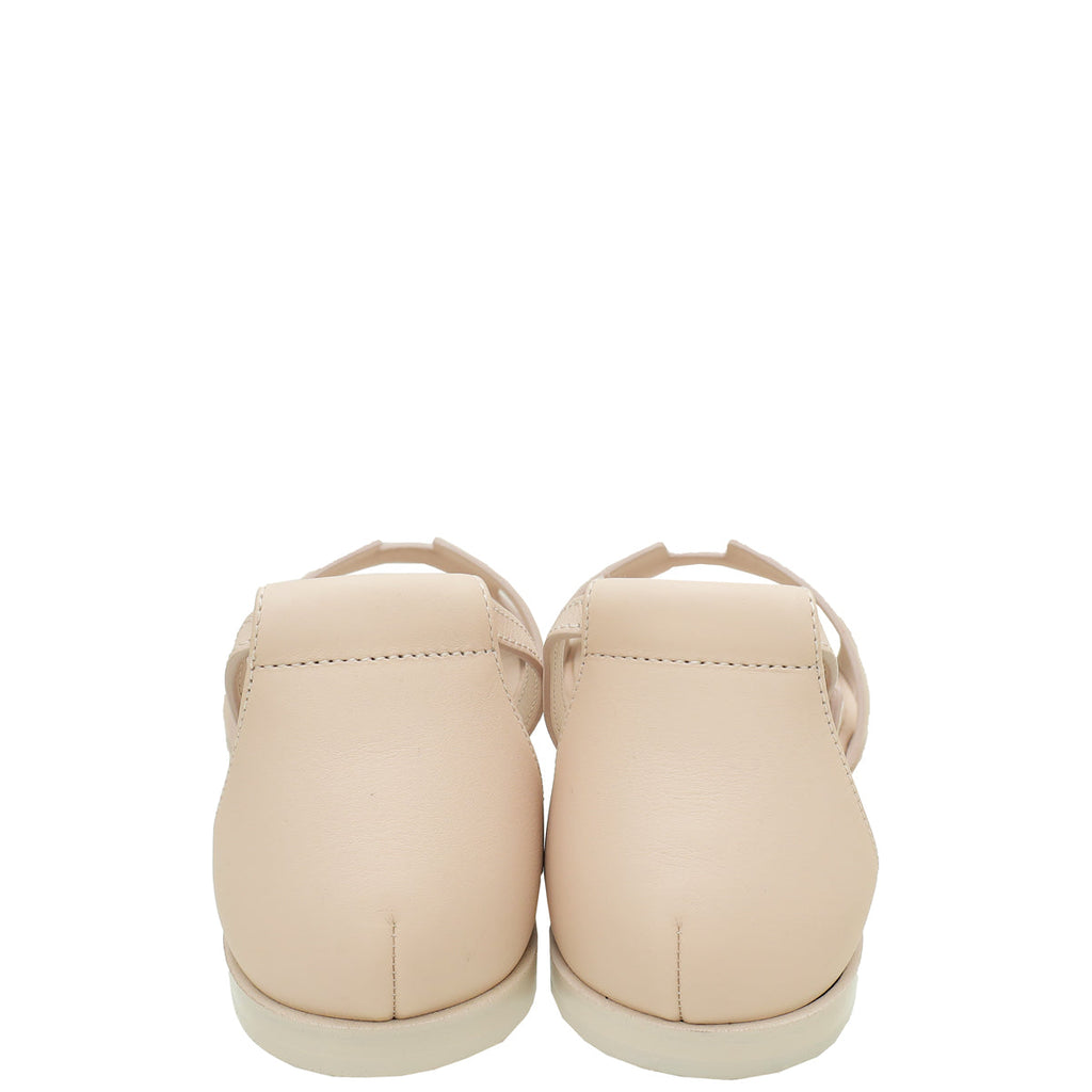 Hermes Rose Porcelaine Santorini Sandal 37