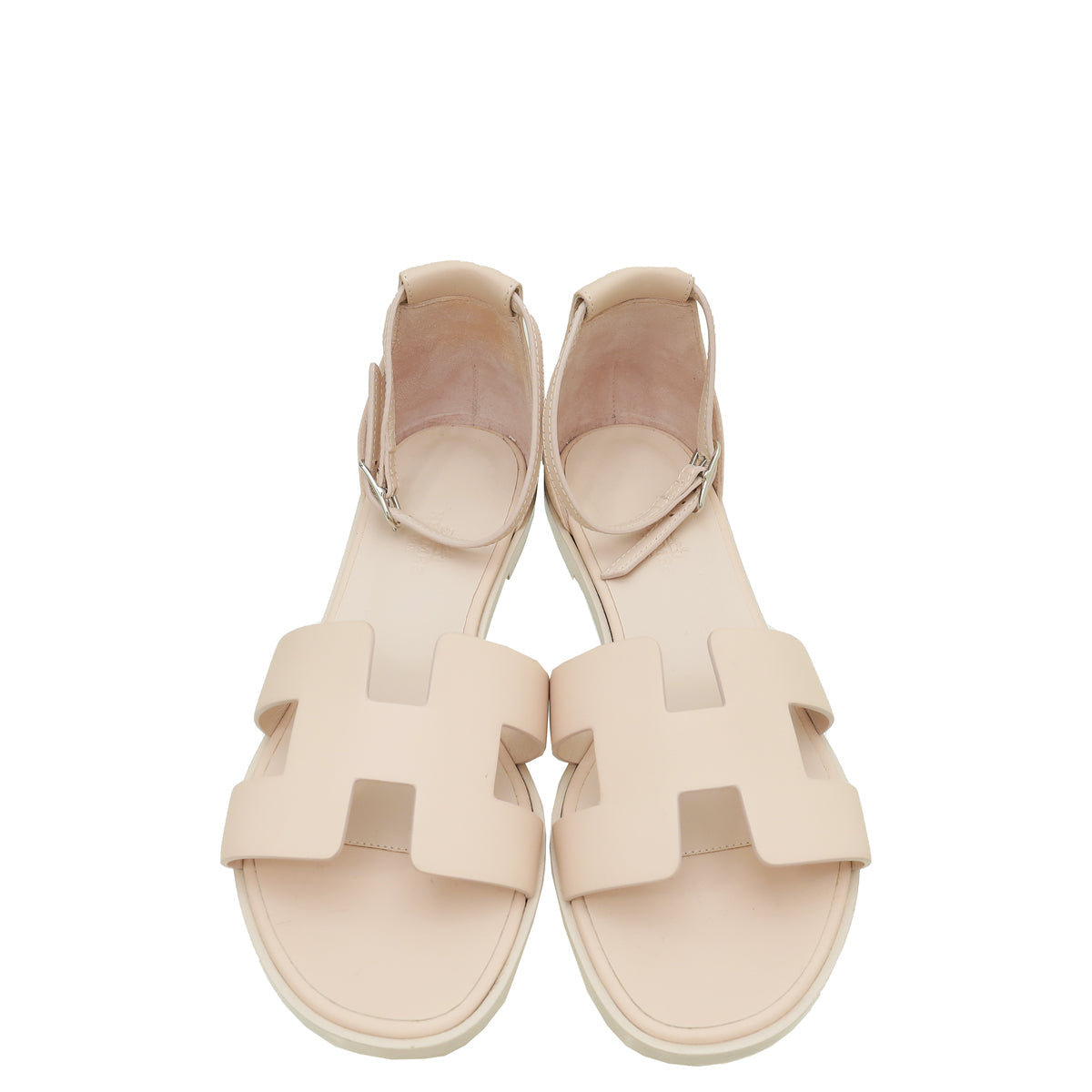 Hermes Rose Porcelaine Santorini Sandal 37