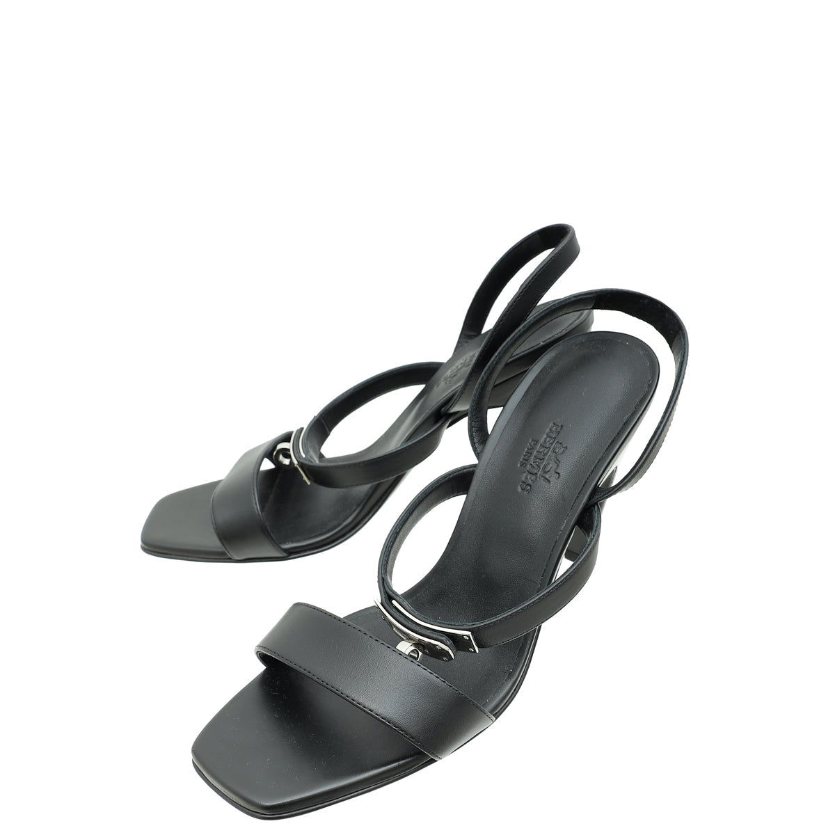 Hermes Black Glamour 95 Sandal 37