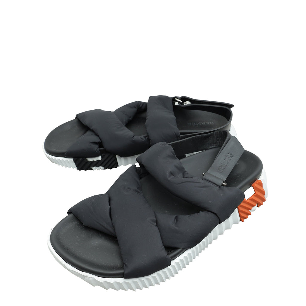 Hermes Noir Electric Sandal 37