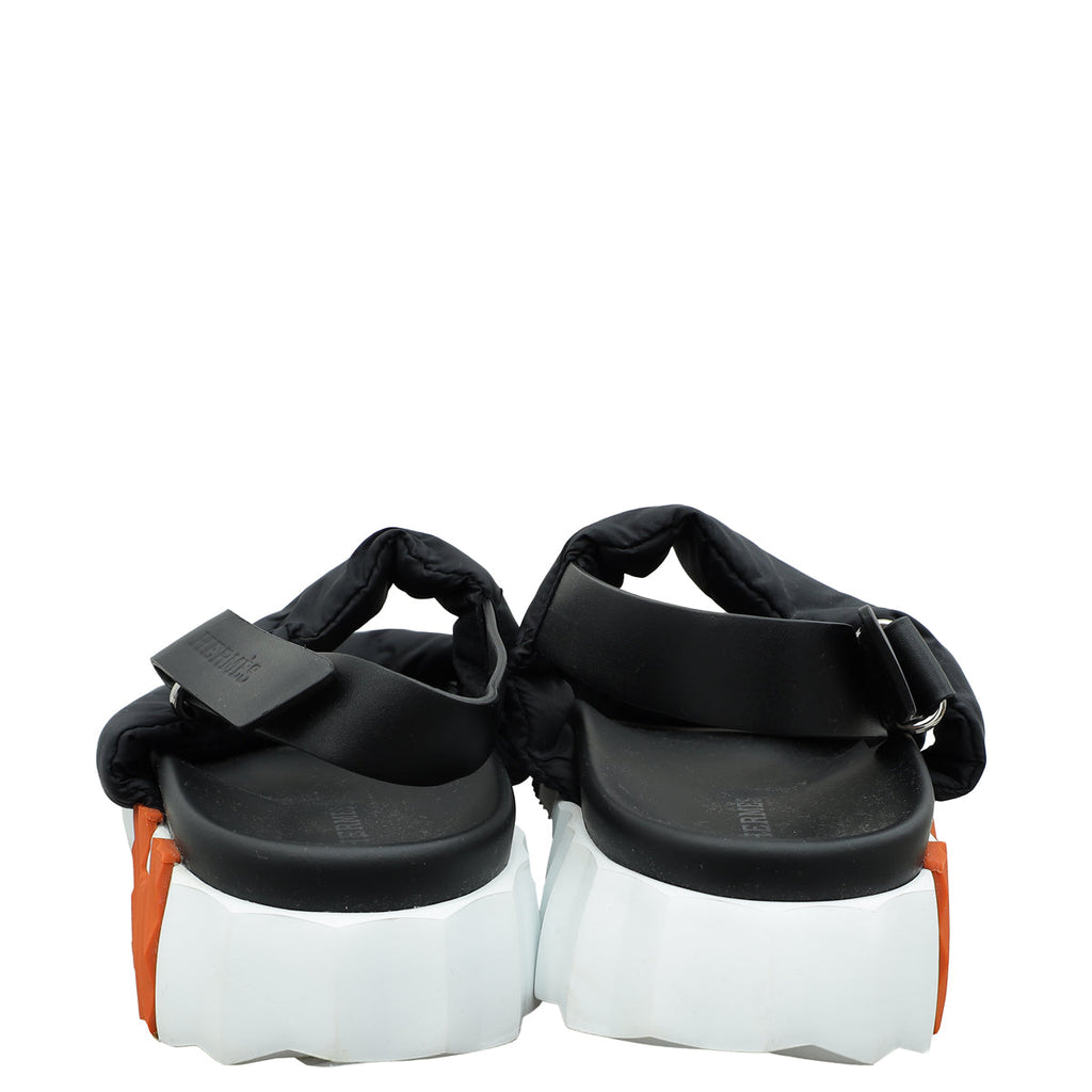 Hermes Noir Electric Sandal 37