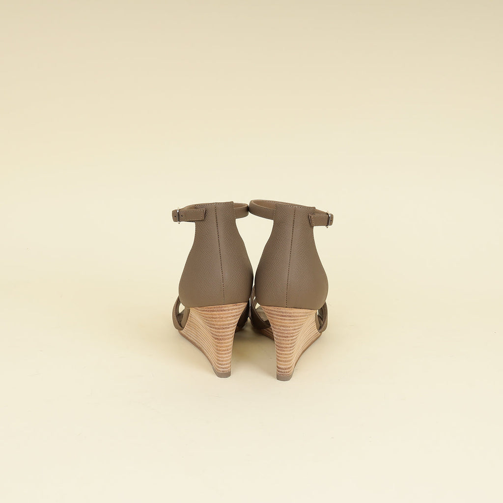 Hermes Etoupe Legend Sandals 37