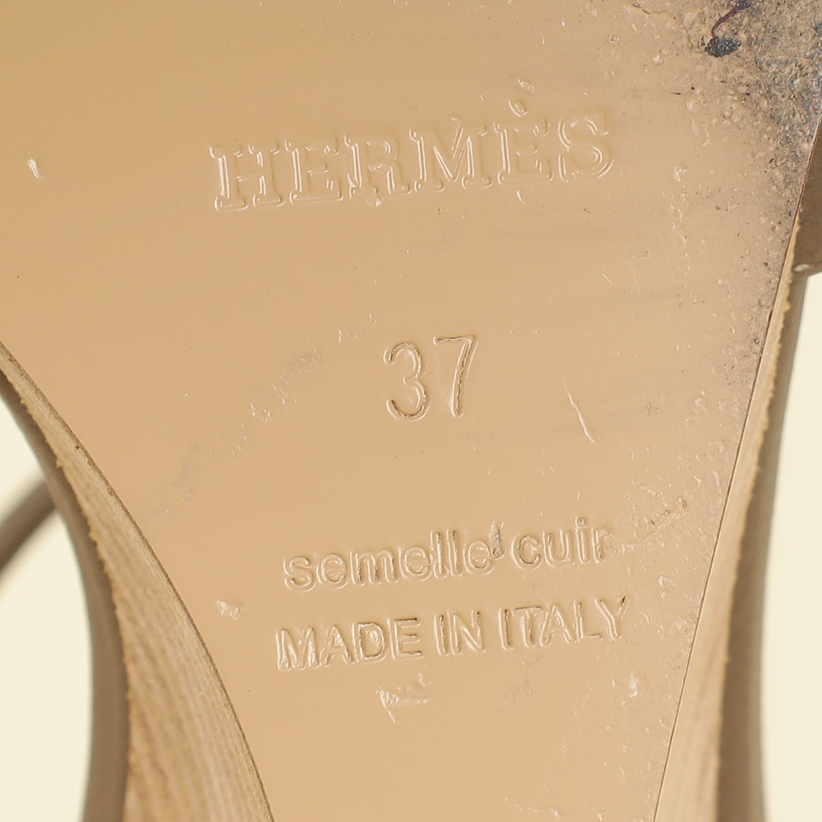 Hermes Etoupe Legend Sandals 37