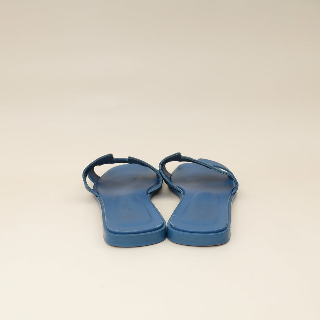 Hermes Bleu Bleuet Oran Sandal 37
