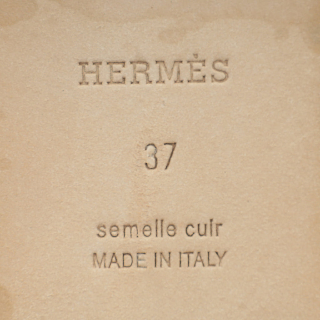 Hermes Gold Santorini Sandals 37
