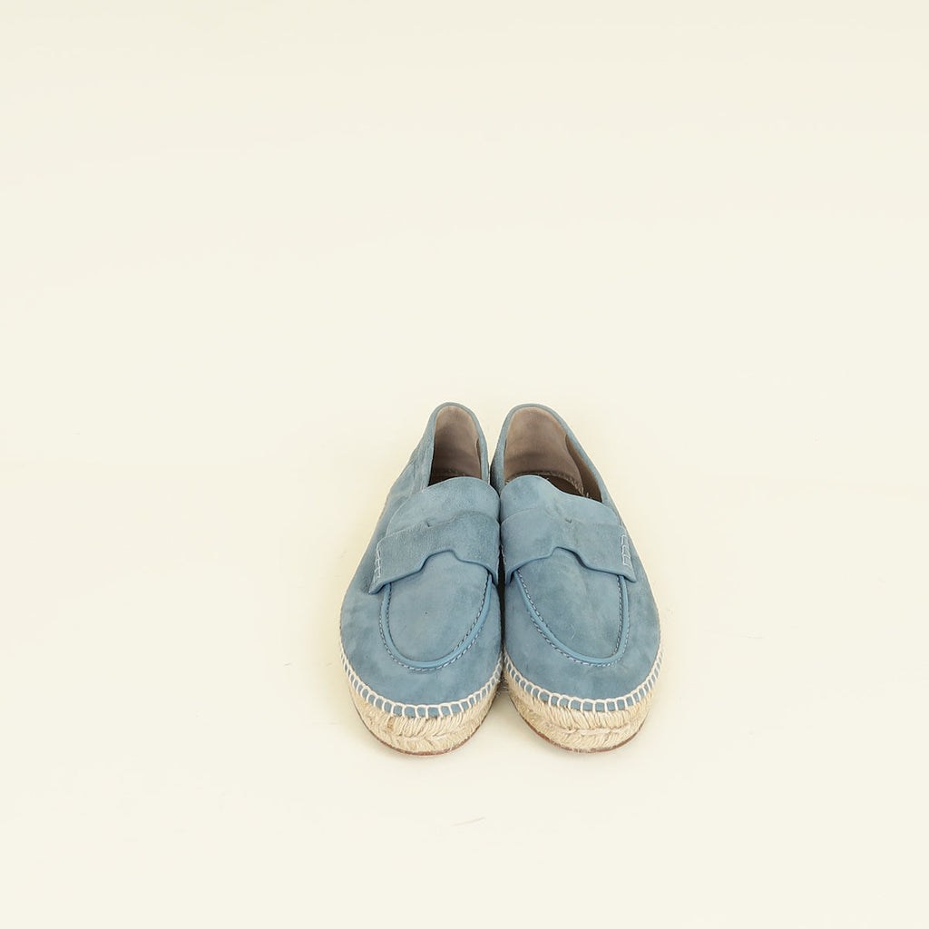 Hermes Blue Grignon Trip Espadrille 37