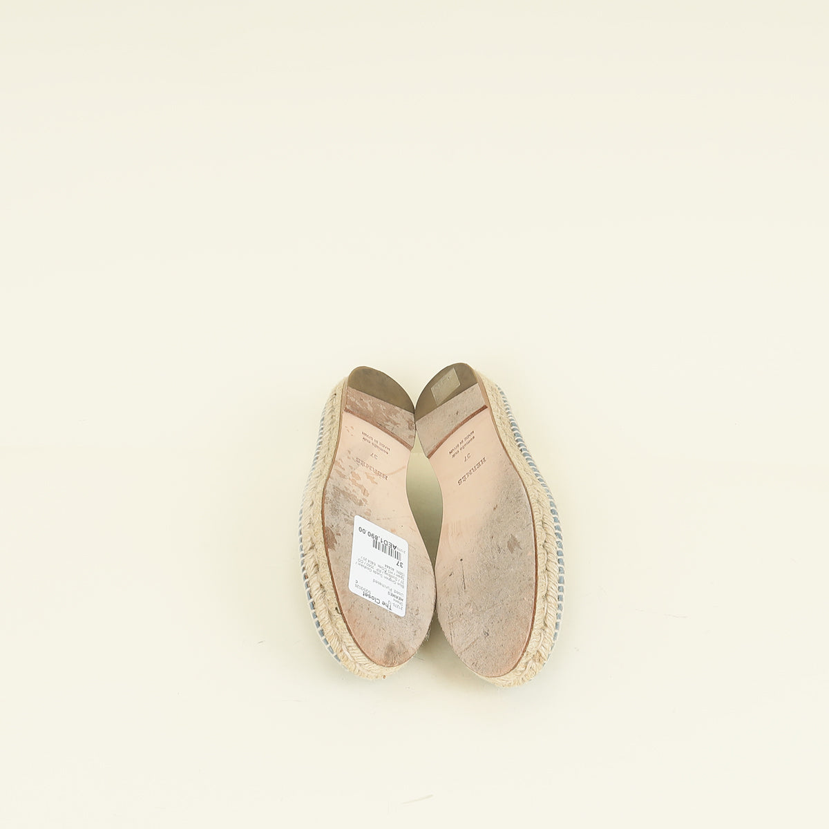 Hermes Blue Grignon Trip Espadrille 37