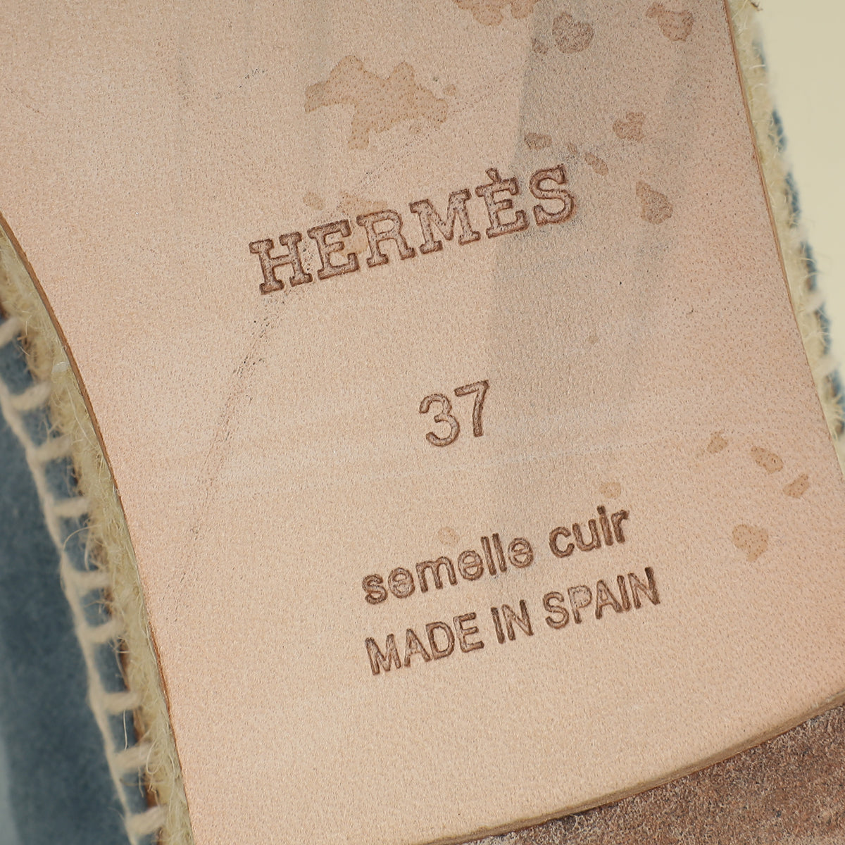 Hermes Blue Grignon Trip Espadrille 37