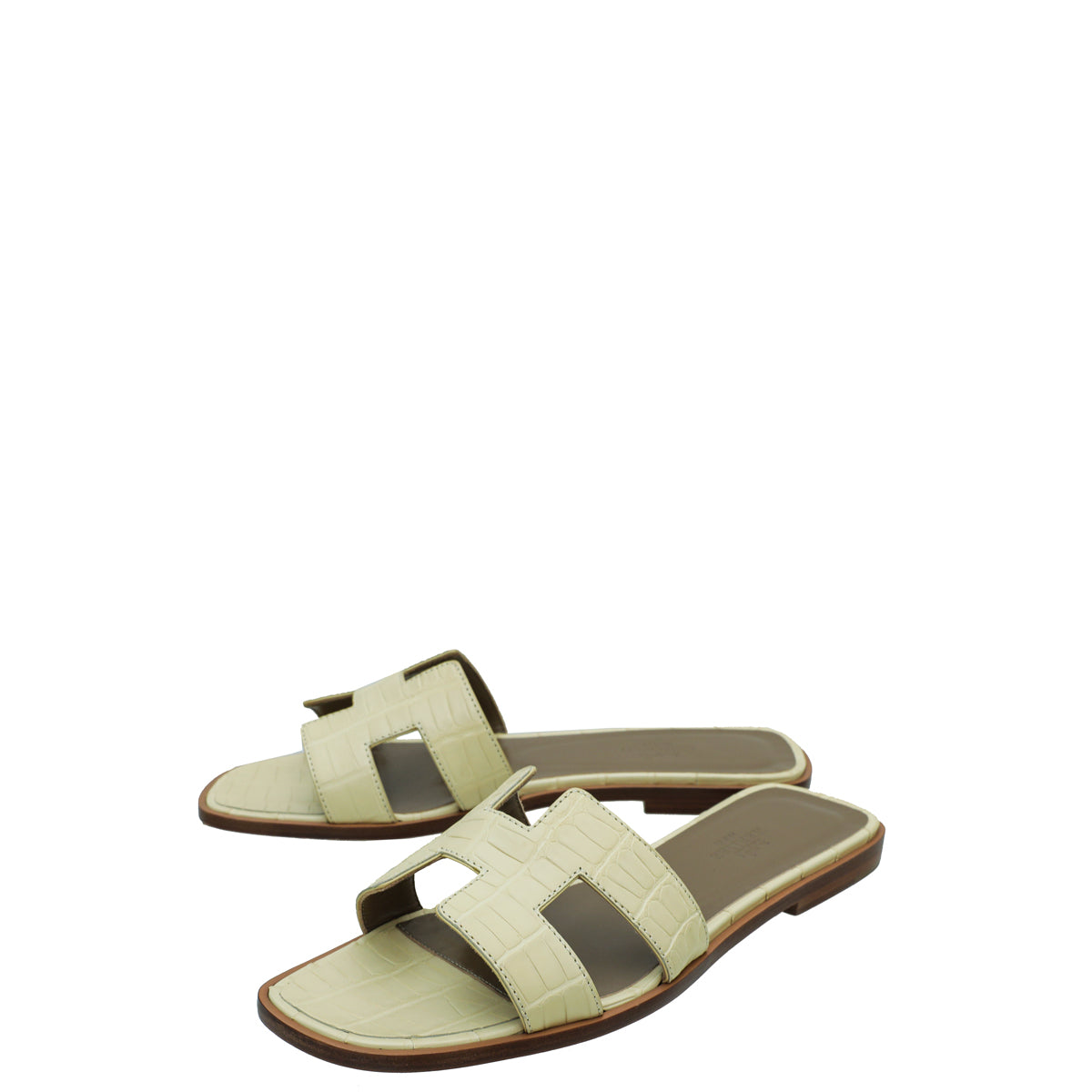 Hermes Vanille Matte Alligator Oran Sandal 37