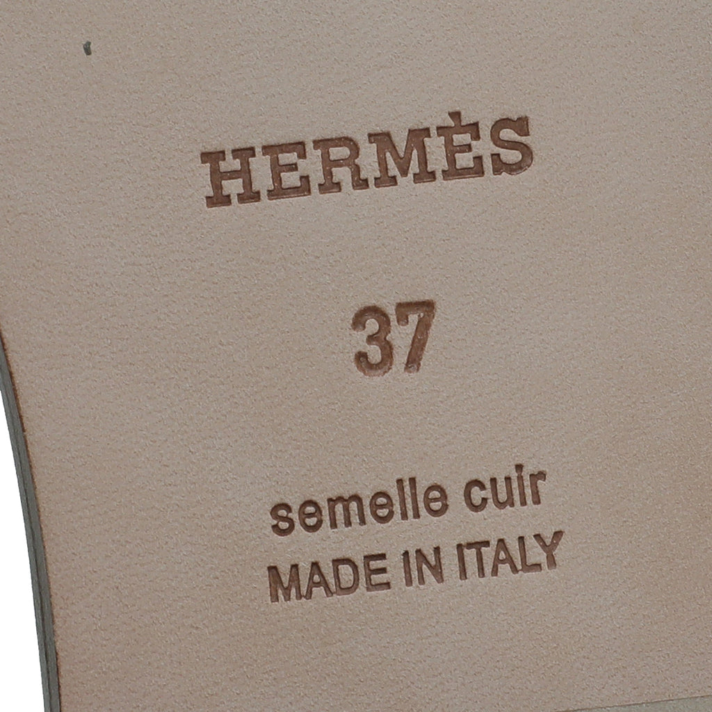 Hermes Vanille Matte Alligator Oran Sandal 37