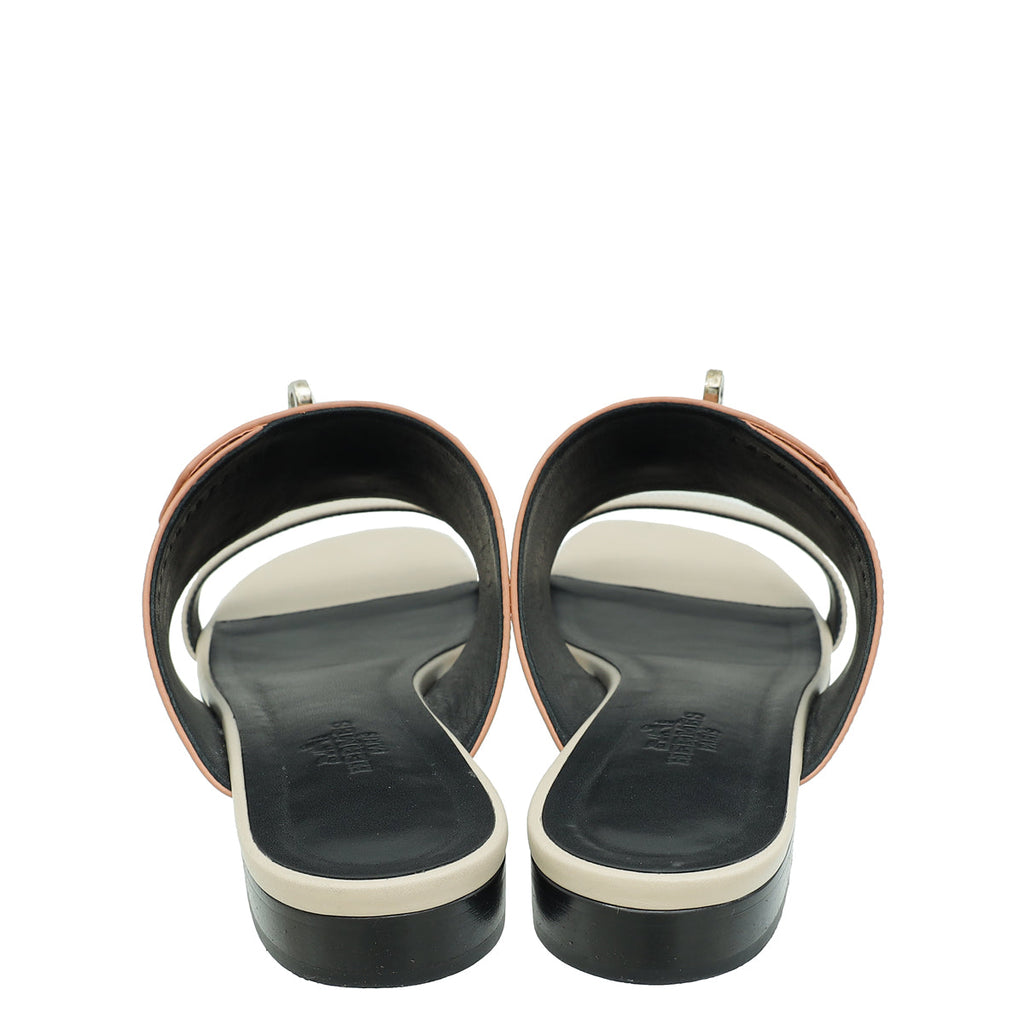 Hermes Rose Bubinga Multicolor Avenue Sandal 37