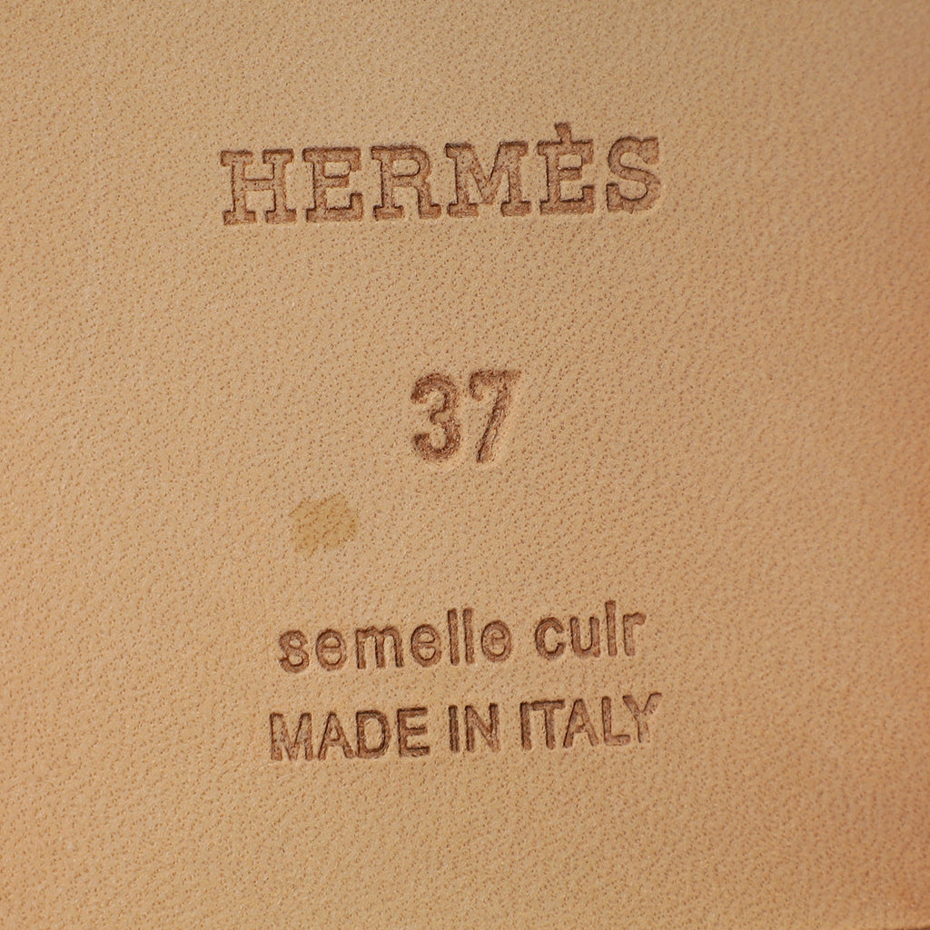 Hermes Turquoise Lizard Omaha Sandals 37