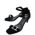 Hermes Black Velvet Judy 70 Sandal 37