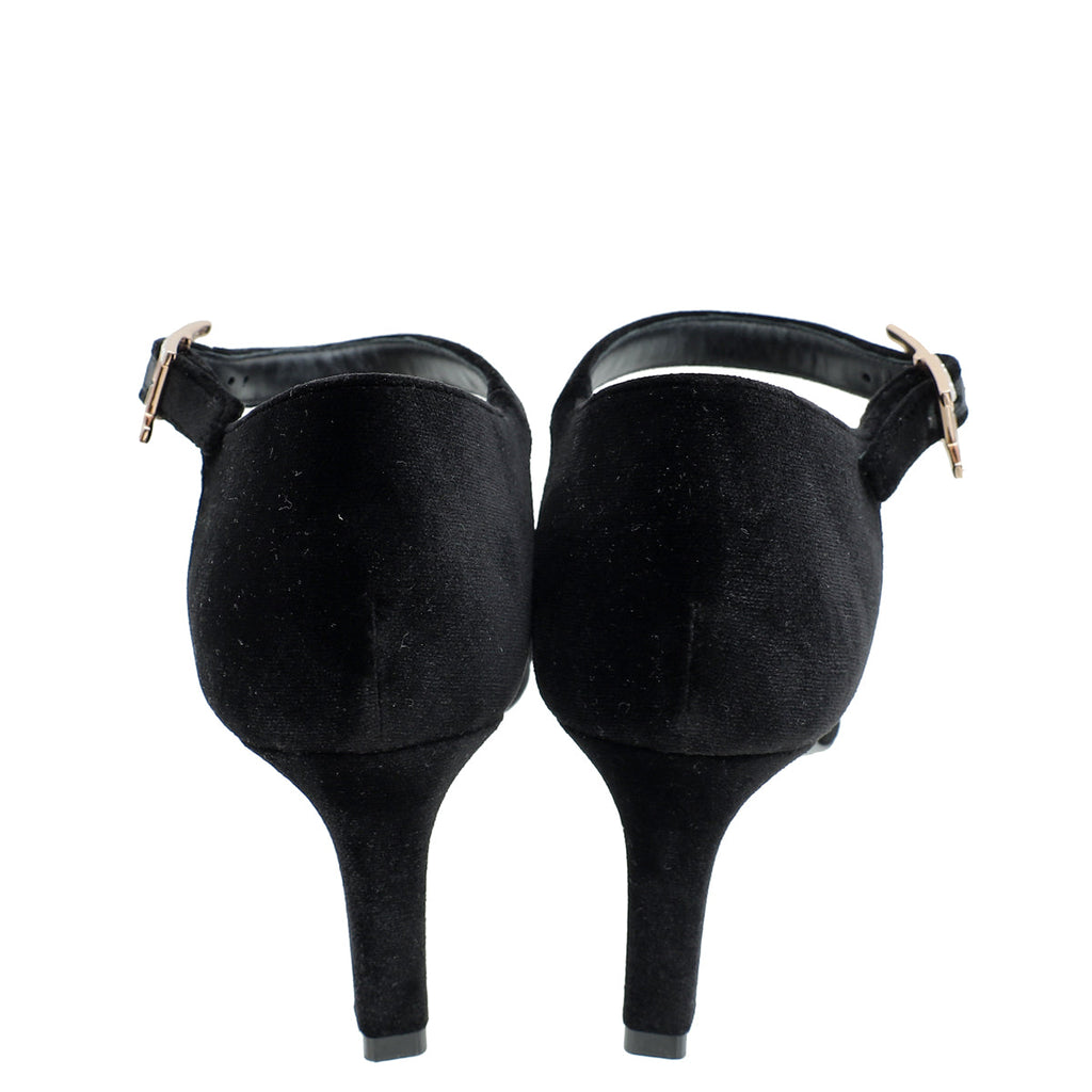 Hermes Black Velvet Judy 70 Sandal 37