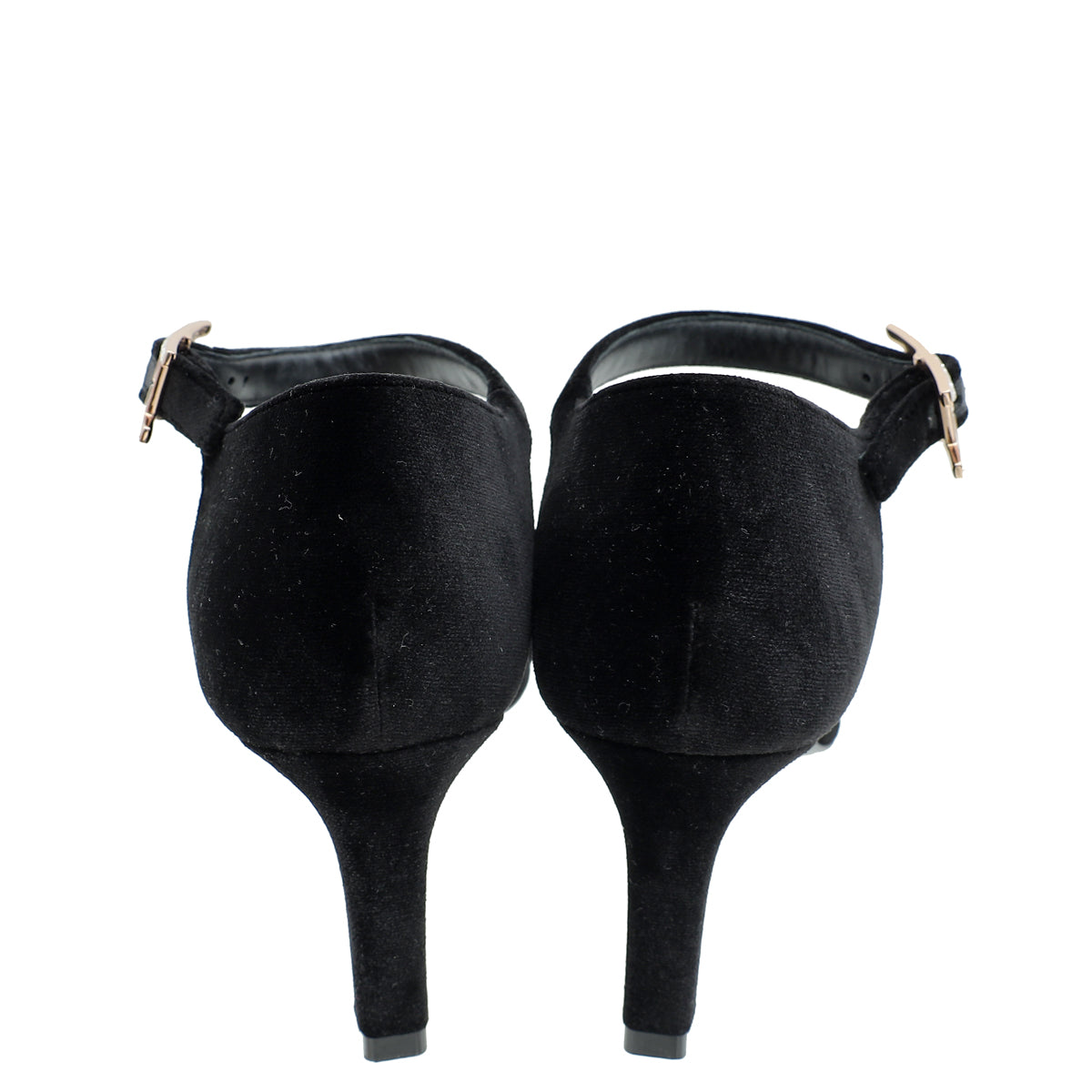 Hermes Black Velvet Judy 70 Sandal 37