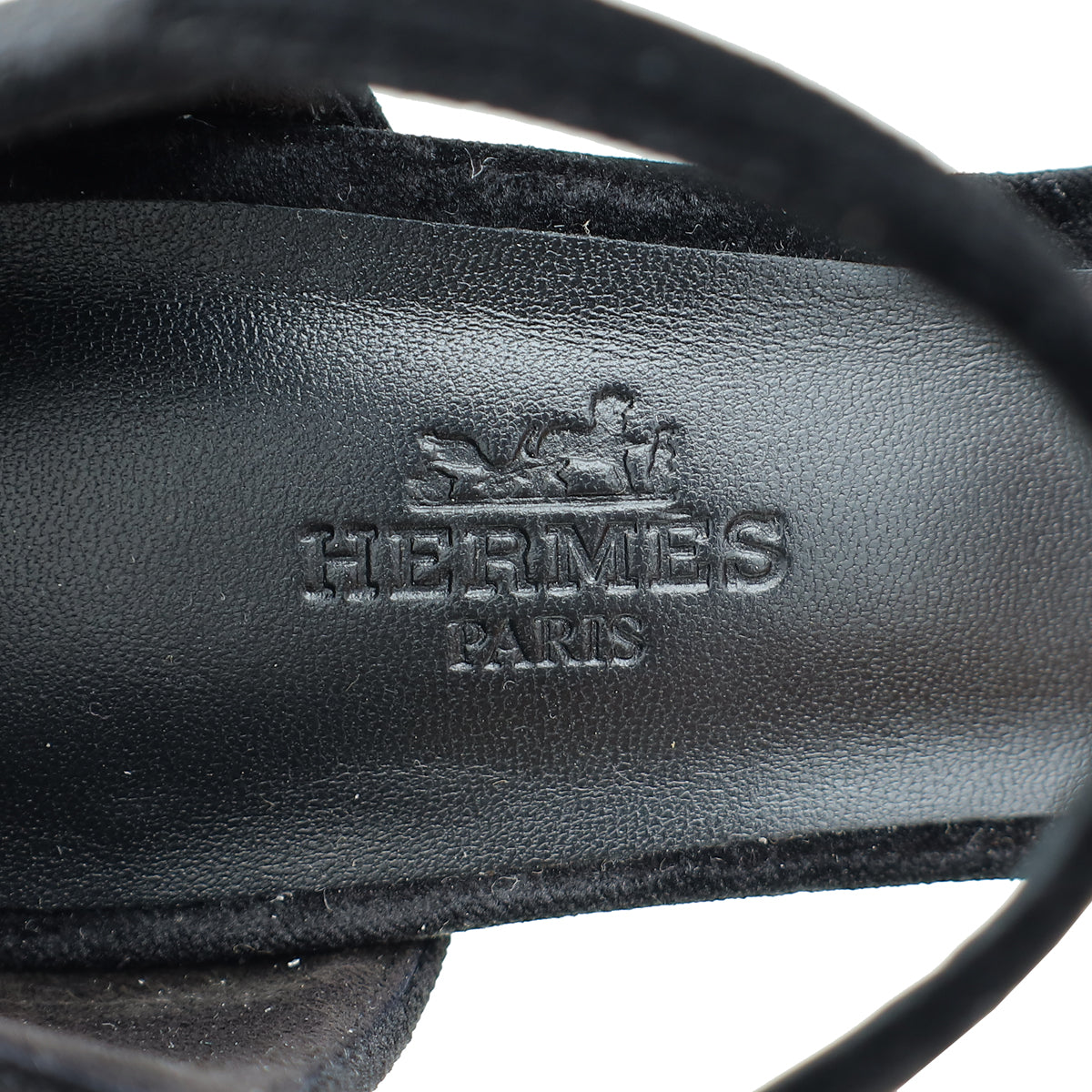 Hermes Black Velvet Judy 70 Sandal 37