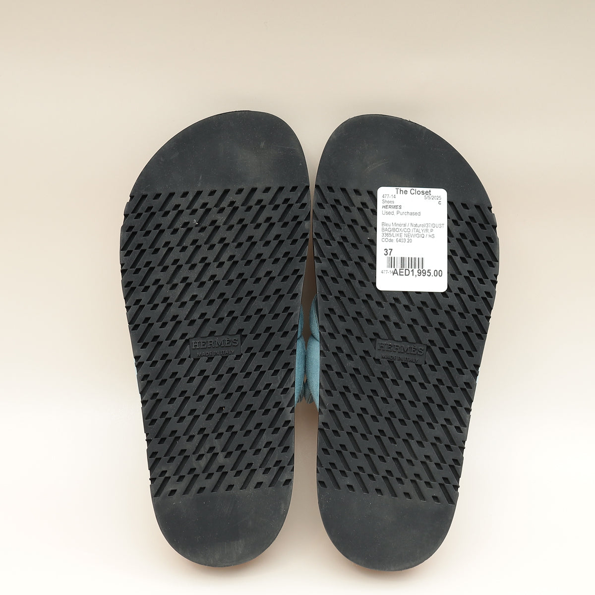 Hermes Bicolor Suede Goatskin Extra Sandal 37