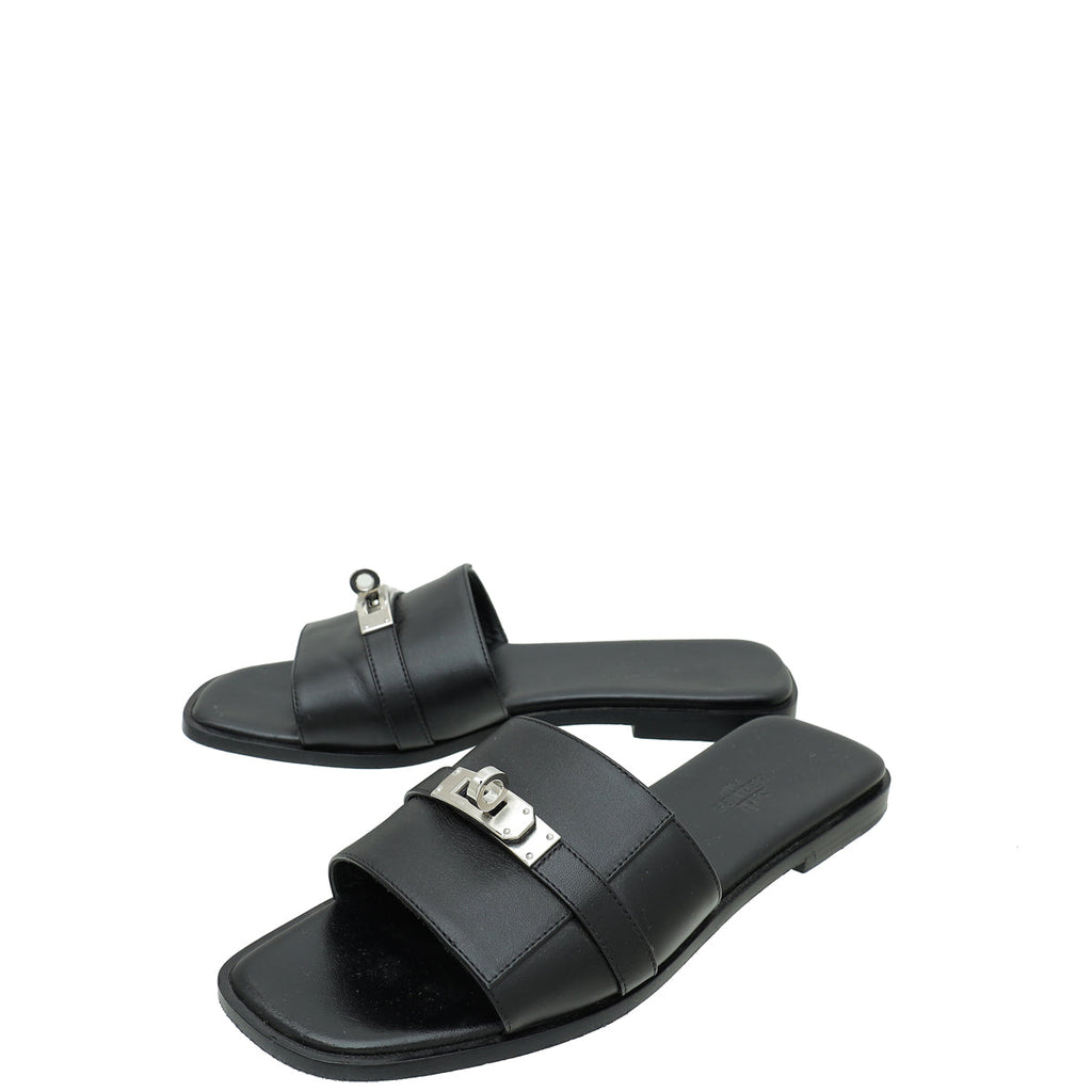 Hermes Noir Gabriel Sandal 37