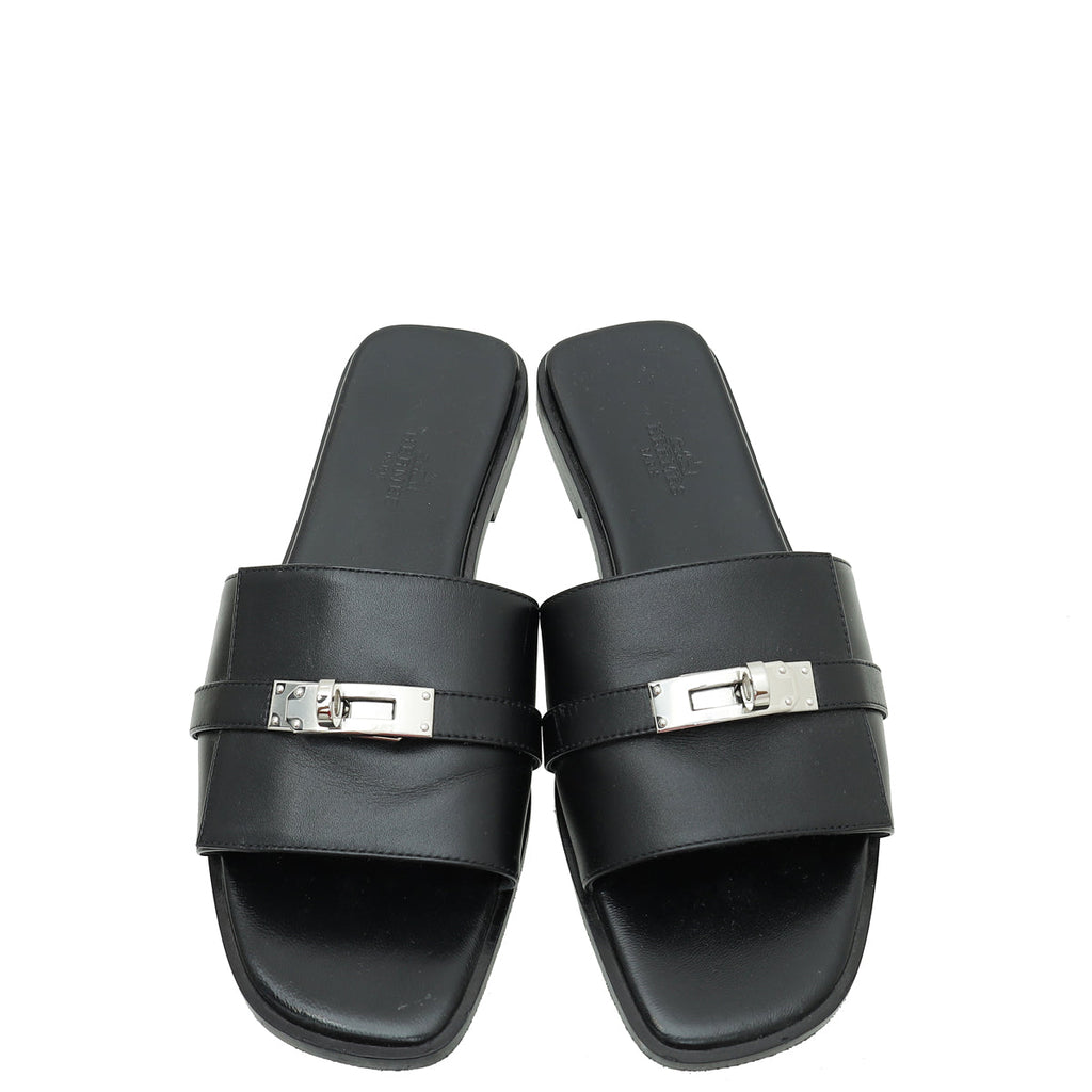 Hermes Noir Gabriel Sandal 37