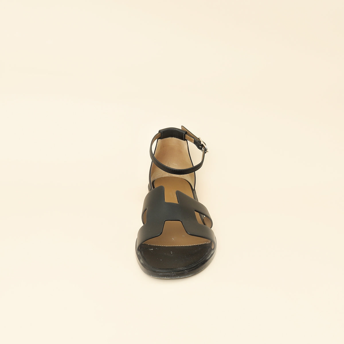 Hermes Noir Santorini Sandal 37
