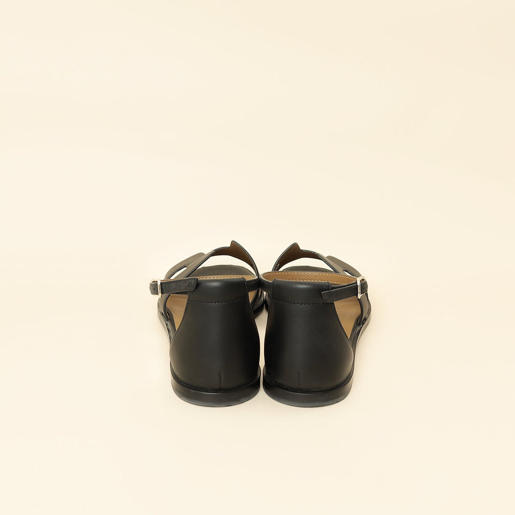 Hermes Noir Santorini Sandal 37