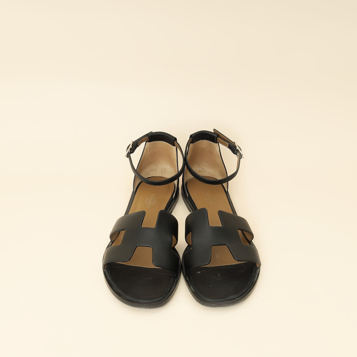 Hermes Noir Santorini Sandal 37
