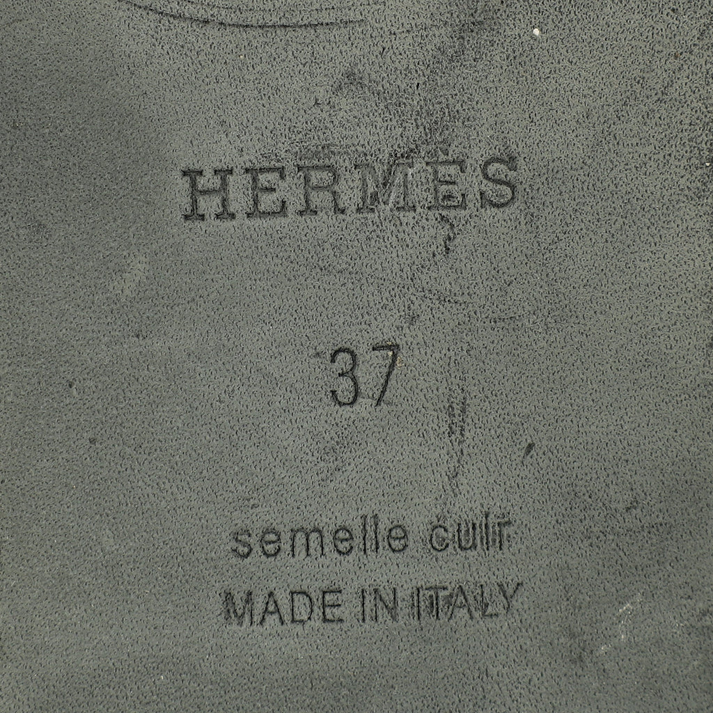 Hermes Noir Santorini Sandal 37