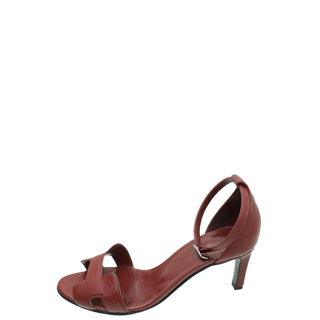 Hermes Red Premiere 70 Sandal 37