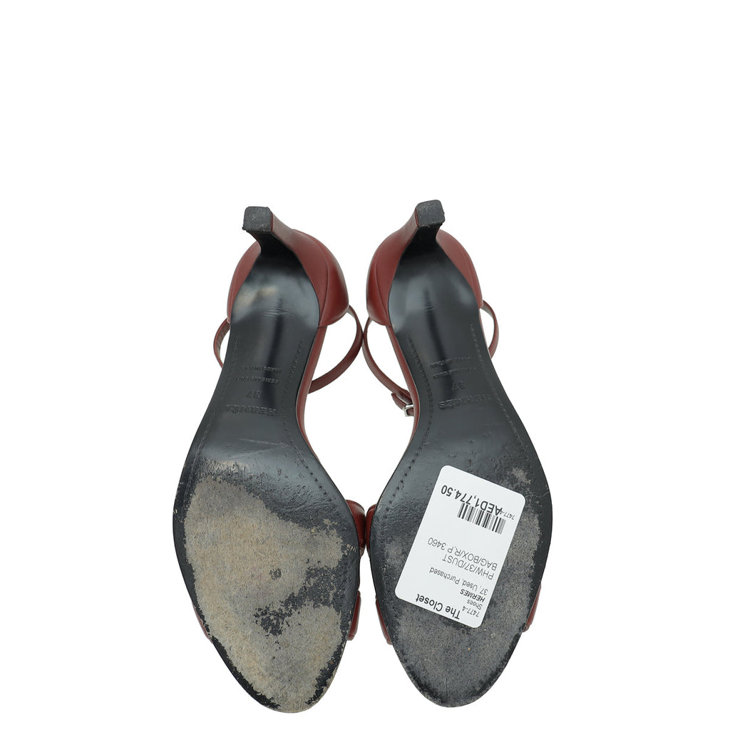 Hermes Red Premiere 70 Sandal 37